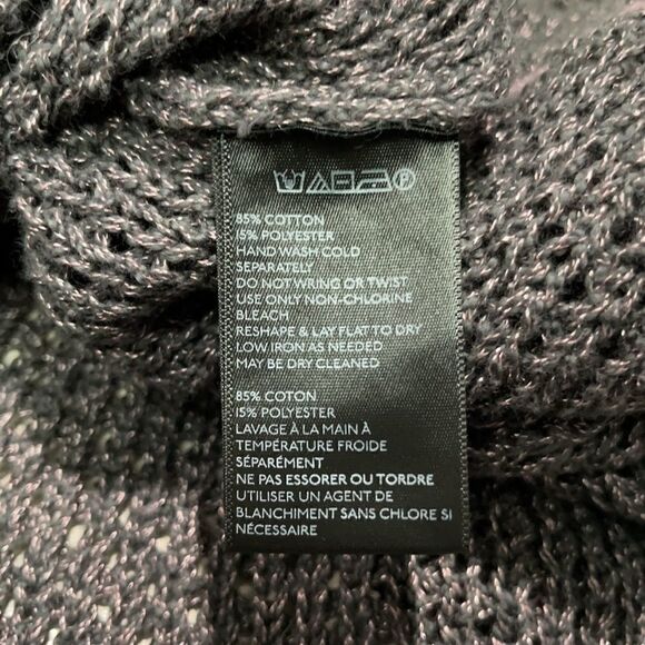 KIMCHI Blue Purple Metallic a lace Up Sweater Sz S - Picture 13 of 13